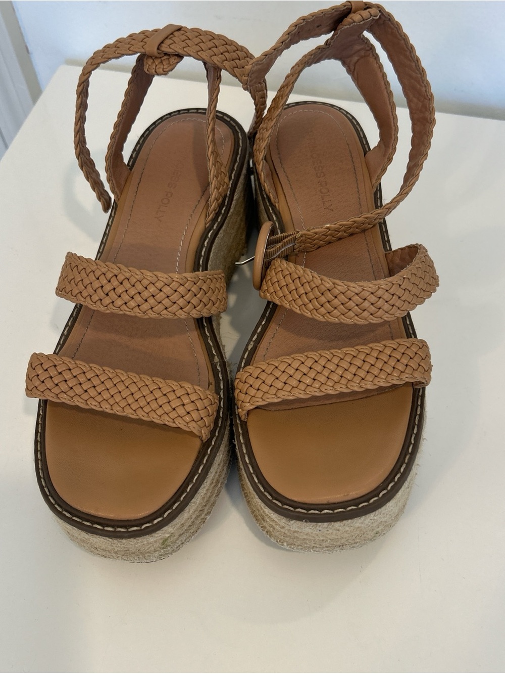 Princess Polly Tan Braided Espadrille Platform Sandals